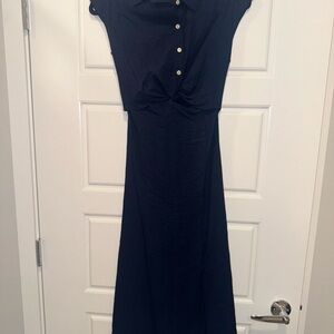 Old Navy Navy Blue Maxi Dress with Buttons